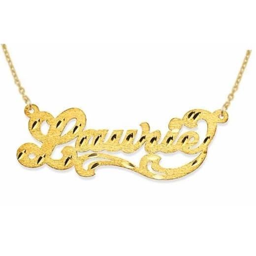 【並行輸入品】Personalized Gold Name Necklace (Yellow, 14K Gold)の画像