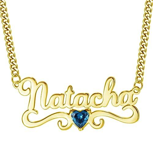 【並行輸入品】MOLICACI 10K Gold Name Necklace Personalized for Women, 10K/14K/の画像