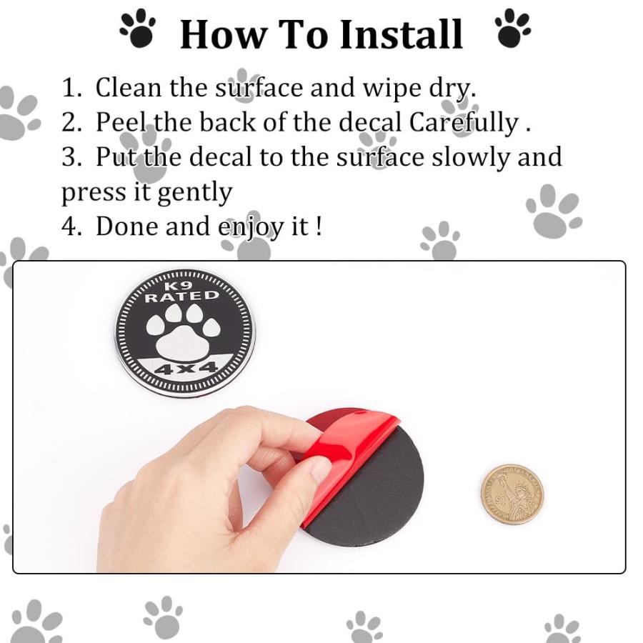 【並行輸入品】UNICRAFTALE 2 Pcs 2 Colors Dogs Rated Car Emblem Aluminum Adhesiの画像