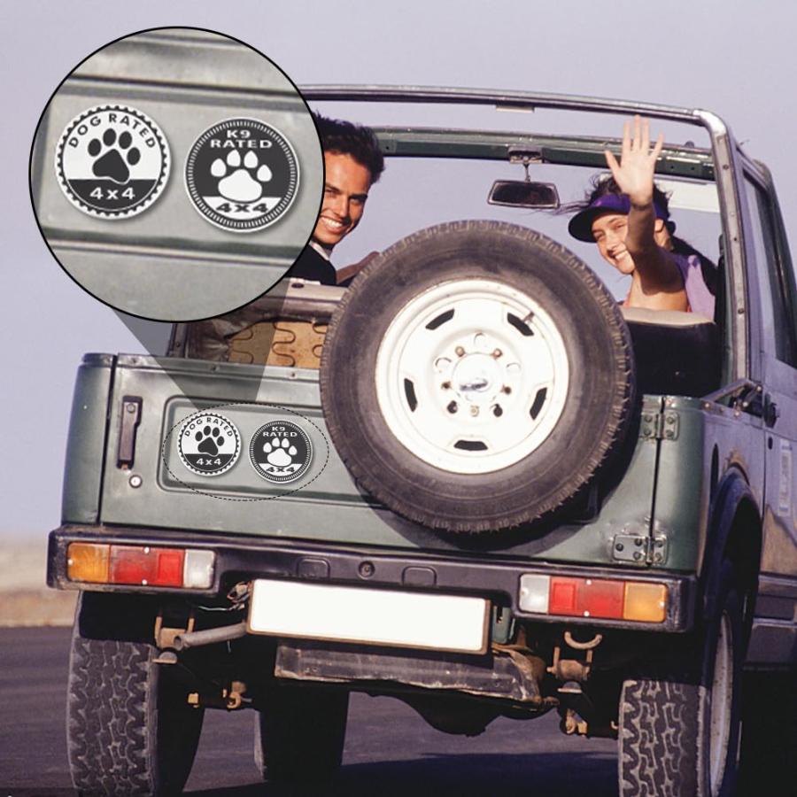 【並行輸入品】UNICRAFTALE 2 Pcs 2 Colors Dogs Rated Car Emblem Aluminum Adhesiの画像