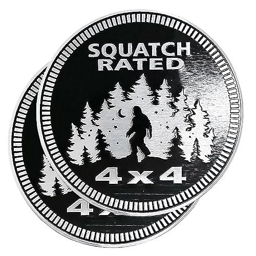 【並行輸入品】2 PCS Squatch Badge Rated Car Emblem, 4 x 4 Metal Automotive Badの画像