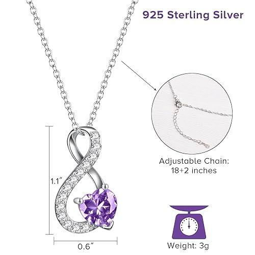 【並行輸入品】Seladri スターリングシルバー インフィニティネックレス ハートペンダント付き ジルコニア誕生石ネックレス 女性用 お母さん_7