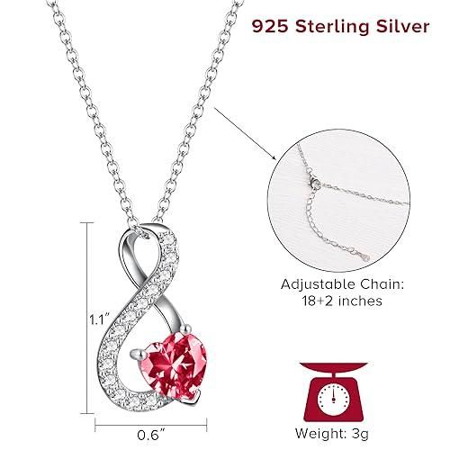 【並行輸入品】Seladri スターリングシルバー インフィニティネックレス ハートペンダント付き ジルコニア誕生石ネックレス 女性用 お母さん_7