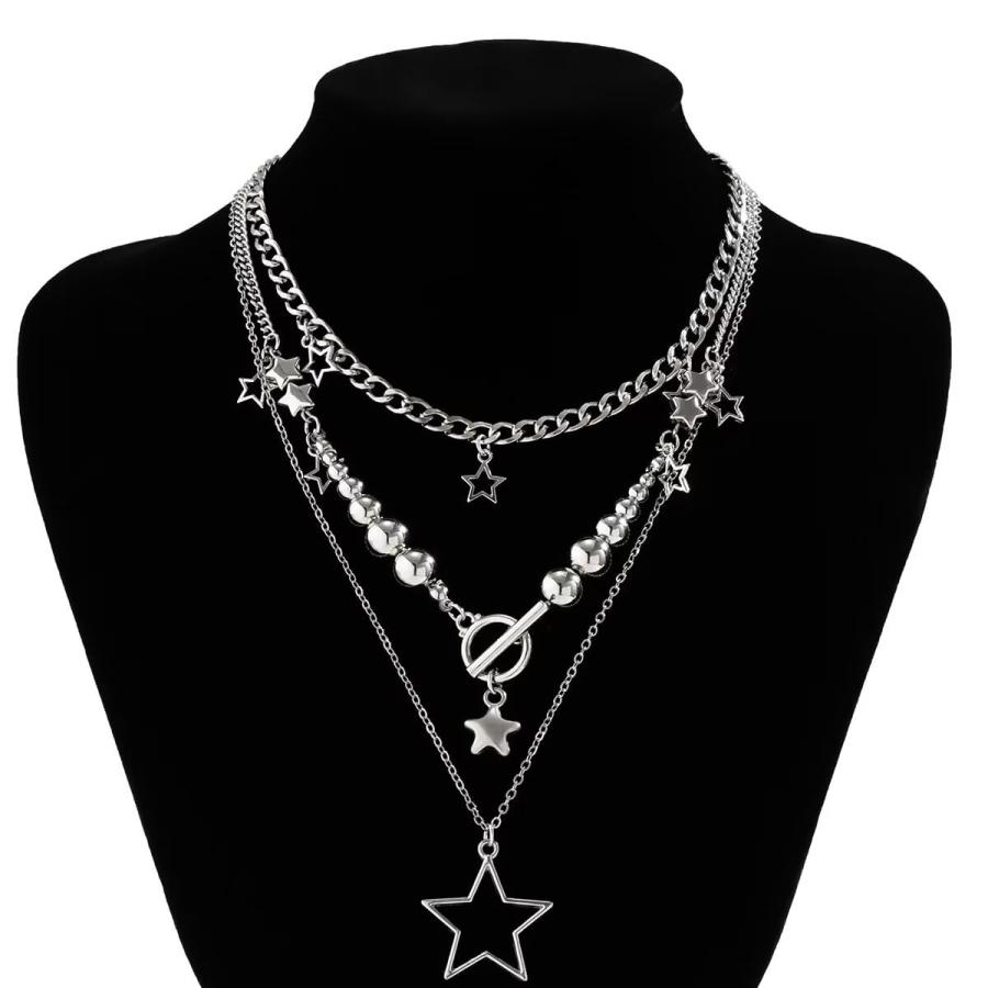 並行輸入品】Azusa Sun 3個 Y2k ネックレス ヒップホップ スター 