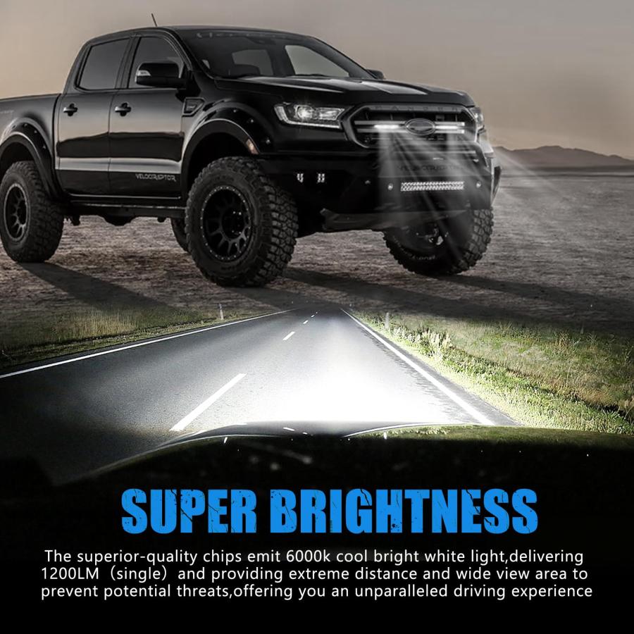 【並行輸入品】BUNKER INDUST 2個 7インチ スリムLEDライトバー DTコネクタ付き 2400LM 単列フラッドLEDライトポッドの画像
