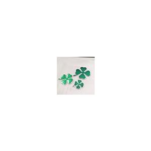 【並行輸入品】4 Pieces Green Silver Four Leaf Clover Logo Decal Car Stickers Fの画像