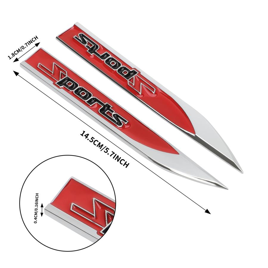 【並行輸入品】TOMALL 2Pcs 3D Metal Sports Logo Emblem Badge for Car Side Fendeの画像
