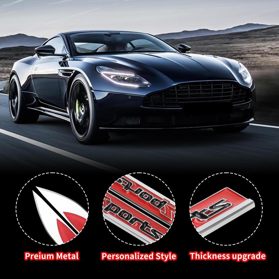 【並行輸入品】TOMALL 2Pcs 3D Metal Sports Logo Emblem Badge for Car Side Fendeの画像