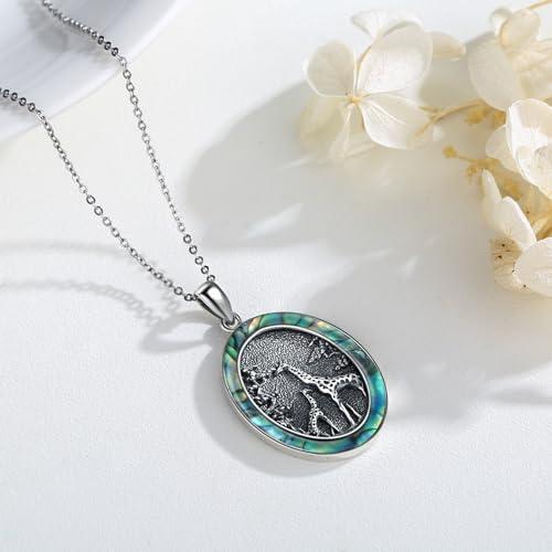 【並行輸入品】Twoowl Giraffe Necklace 925 Sterling Silver Giraffe Pendant with_4