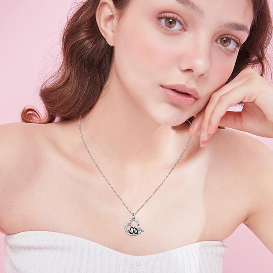【並行輸入品】ペンギンネックレス S925スターリングシルバー クリスマス ペンギンペンダントネックレス レディース ガールズ 恋人に 永遠に愛の画像