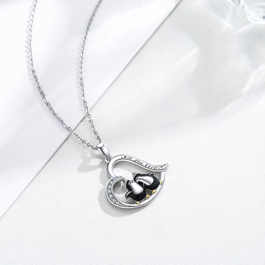 【並行輸入品】ペンギンネックレス S925スターリングシルバー クリスマス ペンギンペンダントネックレス レディース ガールズ 恋人に 永遠に愛の画像
