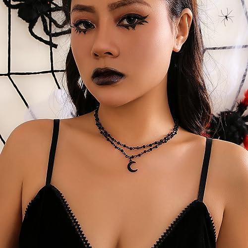 並行輸入品】Rrdaily ブラックロザリオビーズゴシックネックレス 女性