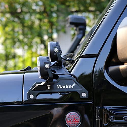 【並行輸入品】MAIKER デュアルAピラーライトマウント デュアル下部フロントガラスオフロード LEDワークライトマウントブラケット 2018の画像