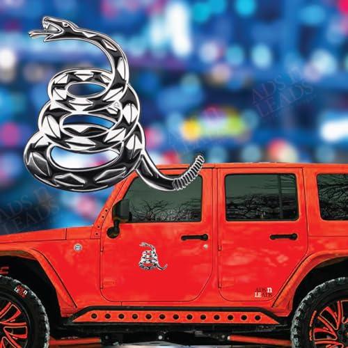 【並行輸入品】3D Metal Emblem Don't Tread on Me Car Sticker Gadsden Flag Rattlの画像