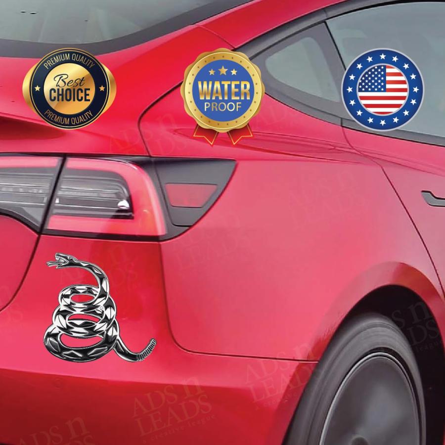 【並行輸入品】3D Metal Emblem Don't Tread on Me Car Sticker Gadsden Flag Rattlの画像