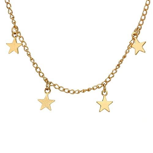 【並行輸入品】Trendy Five Pointed Star Necklace Clavicle Chain Choker For Wome_1