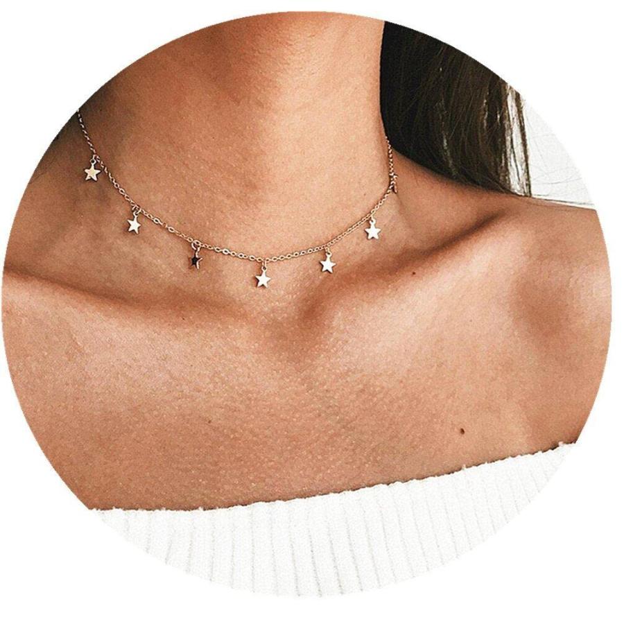【並行輸入品】Trendy Five Pointed Star Necklace Clavicle Chain Choker For Wome_3
