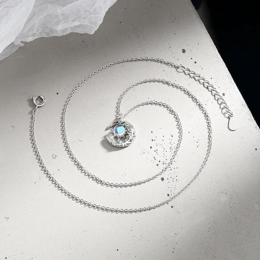 ネックレス ハンドメイド シルバー ムーンストーン 剣と盾