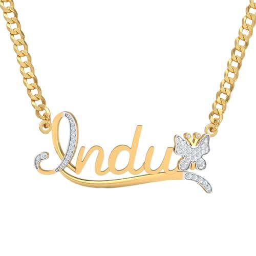 【並行輸入品】MOLICACI 14K Gold Name Necklace Personalized for Women, 10K/14K/の画像