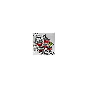 【並行輸入品】Non Stick Cookware Set by Primaware   18 Pieces, Red   Essential_8