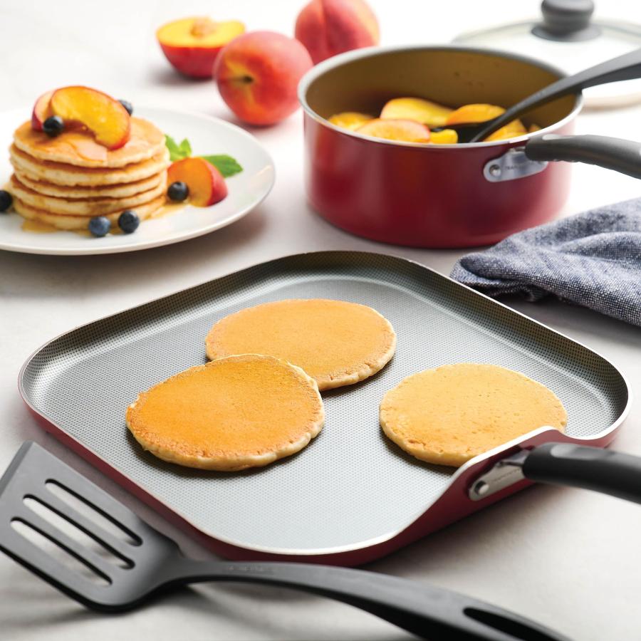 【並行輸入品】Non Stick Cookware Set by Primaware   18 Pieces, Red   Essential_9