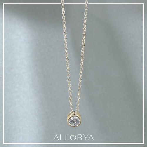 【並行輸入品】ALLORYA 1/2 Carat Round Lab Grown White Diamond Solitaire Bezelの画像
