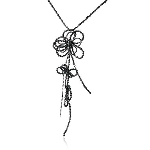 【並行輸入品】hopmiss ハンドメイド ステートメントロングペンダントネックレス 女性用 クリスマスプレゼント 女の子向け， 水晶， ライン_1