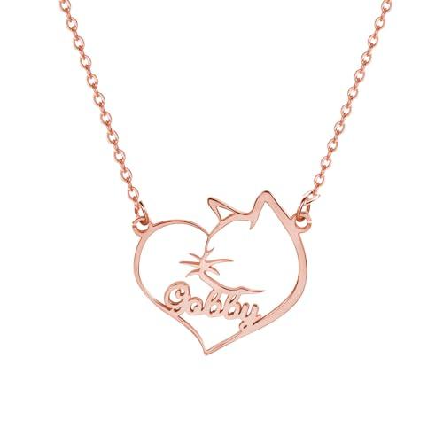 【並行輸入品】LONAGO Cat Necklace with Name Personalizec Name Cat Necklace Cus_1