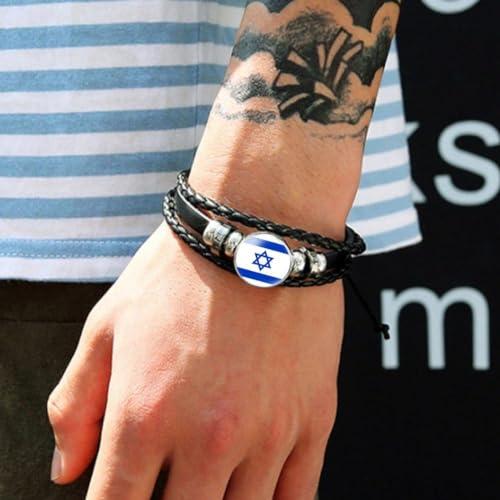 【並行輸入品】イスラエル国旗ブレスレット 調節可能なイスラエル国旗編みブレスレット イスラエル国旗ピン イスラエルのブレスレット付きスタンド イ |  | 04