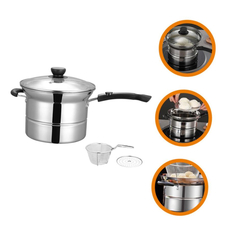 【並行輸入品】SWOOMEY 1 Set steamer pot pasta cooker steamer deep fryer pot chの画像