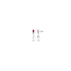 【並行輸入品】White Pearl Drop Earrings for Women, 6X9 MM Cultured Pearl Earriの画像