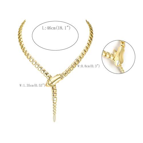 【並行輸入品】FANZE スネークネックレス レディース 調節可能なパンクゴールドスネークチョーカーネックレス ハロウィンギフト パーティー 多_7