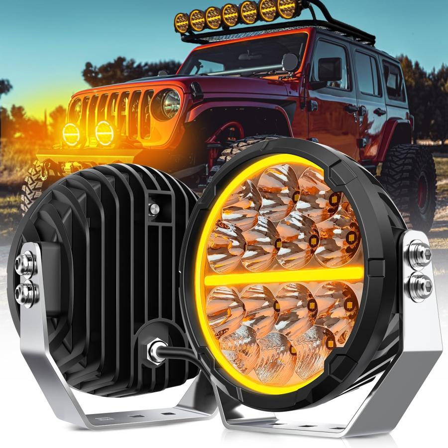 BraveWAY 6.5インチ LED オフロード ライト (6.5インチ 2個) Round Of 