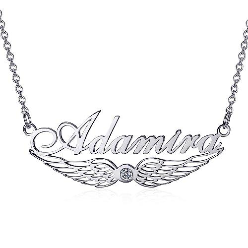 【並行輸入品】LWXIE Diamond Name Necklace Personalized 925 Sterling Silver Nam_1