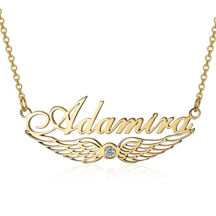 【並行輸入品】LWXIE Diamond Name Necklace Personalized 925 Sterling Silver Nam_3