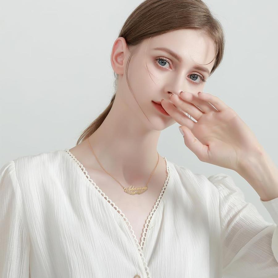 【並行輸入品】LWXIE Diamond Name Necklace Personalized 925 Sterling Silver Nam_9