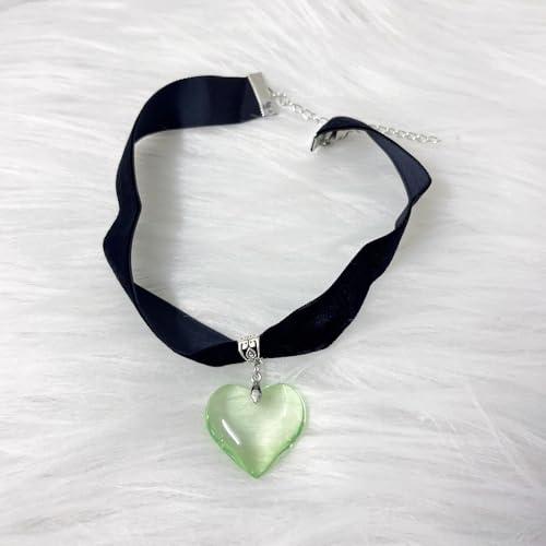 【並行輸入品】Zhang shine Y2k Heart Necklace Gothic Love Heart Y2k Aesthetic P_5
