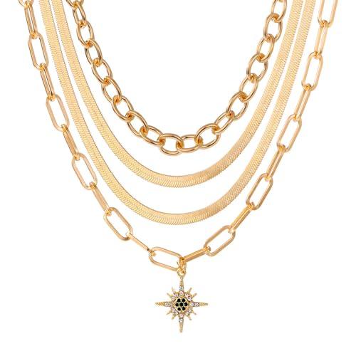 【並行輸入品】QYGhli 14Kゴールドメッキ 上品なゴールドネックレス 薄いゴールドチェーンネックレス 女性用チョーカーネックレス ガールズ_1