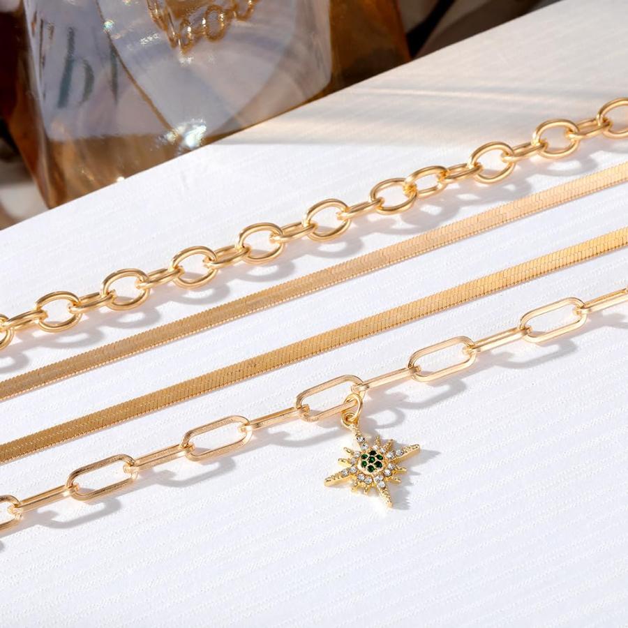 【並行輸入品】QYGhli 14Kゴールドメッキ 上品なゴールドネックレス 薄いゴールドチェーンネックレス 女性用チョーカーネックレス ガールズ_9