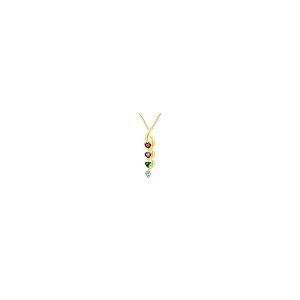 【並行輸入品】10K 14K 18K Solid Gold Personalized Mother Necklace with 4 Birthの画像