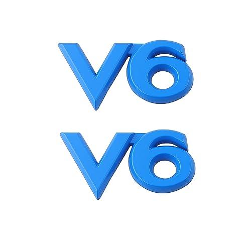 【並行輸入品】XGW 2 Pack V6 Car Emblem 3D Letters Stickers Premium Metal Badgeの画像