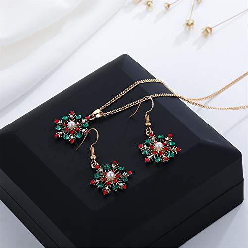 【並行輸入品】kdhgoo クリスマスネックレスイヤリングセット レディース ガールズ 1セット クリスマス雰囲気 ジュエリー ファッション ト_4