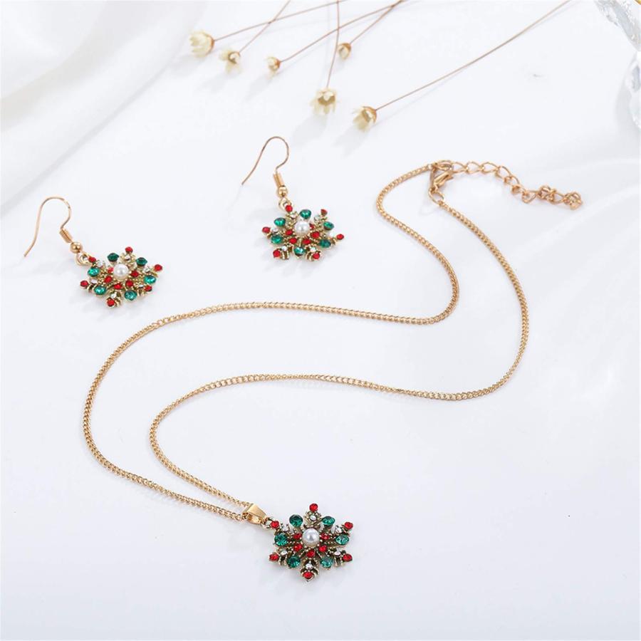 【並行輸入品】kdhgoo クリスマスネックレスイヤリングセット レディース ガールズ 1セット クリスマス雰囲気 ジュエリー ファッション ト_6