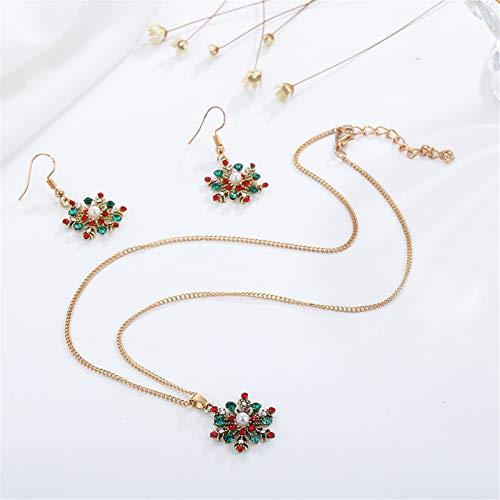 【並行輸入品】kdhgoo クリスマスネックレスイヤリングセット レディース ガールズ 1セット クリスマス雰囲気 ジュエリー ファッション ト_7
