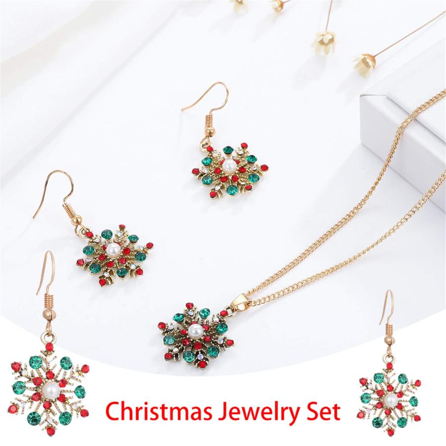 【並行輸入品】kdhgoo クリスマスネックレスイヤリングセット レディース ガールズ 1セット クリスマス雰囲気 ジュエリー ファッション ト_9