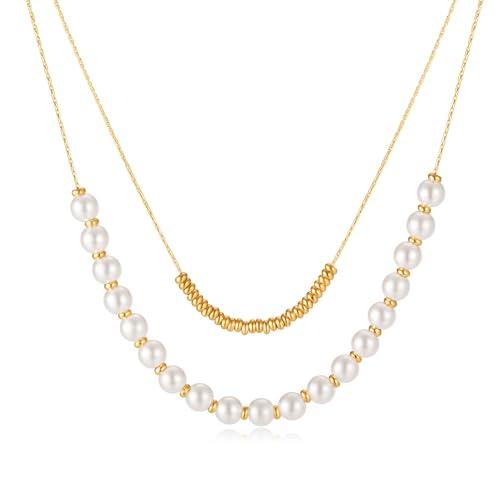 【並行輸入品】Kim Carrey 24K リアルゴールドメッキ S925シルバーネックレス 女性用 イニシャル上品なレイヤードネックレス レデ_1