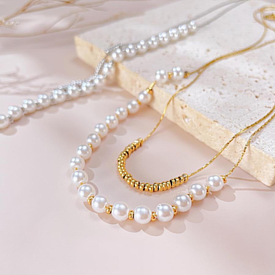 【並行輸入品】Kim Carrey 24K リアルゴールドメッキ S925シルバーネックレス 女性用 イニシャル上品なレイヤードネックレス レデ_3