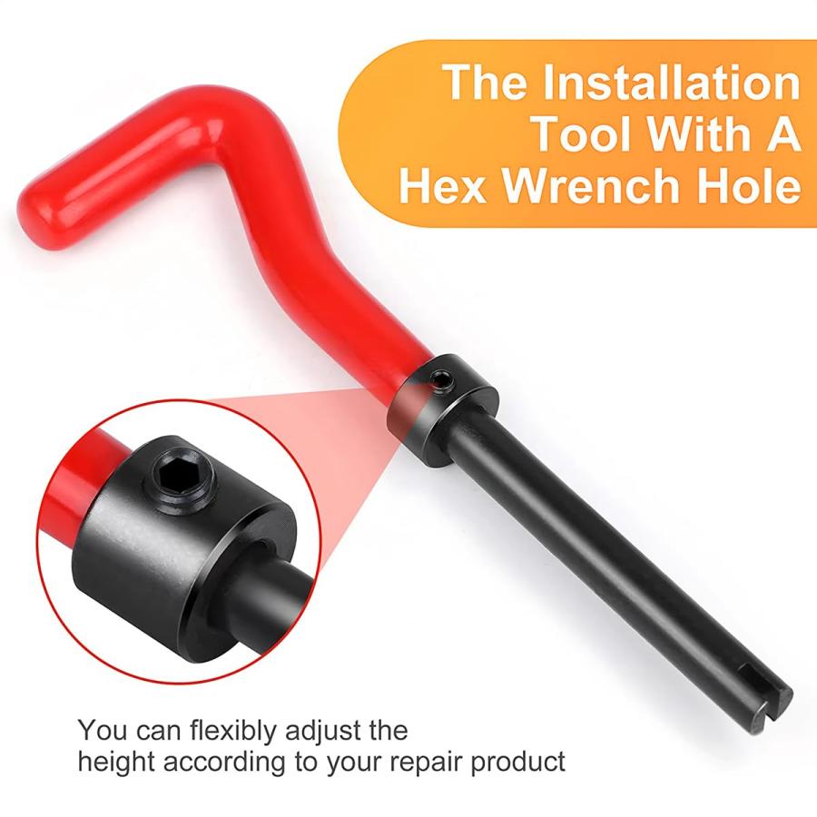 BELOMI ヘリコイルスレッド修理キット メトリックとSAE修復ツール HSSドリルビットとスレッドインサート付き 損傷したスレ 並行輸入品