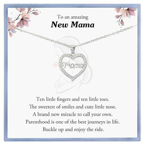 【並行輸入品】Burning Love Mama ネックレス ママギフト スターリングシルバー ラインストーン ハート ママネックレス 女性用_1