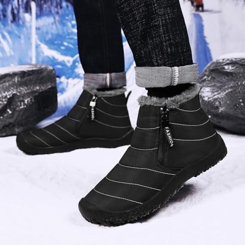 【並行輸入品】IWIHMIV Men Winter Shoes Lightweight Warm Snow Boots Outdoor Cot_4